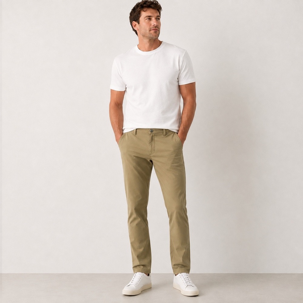 American Tall Traveler Pants Men's 36x36 Tan Stretch Tapered Chino Tall
